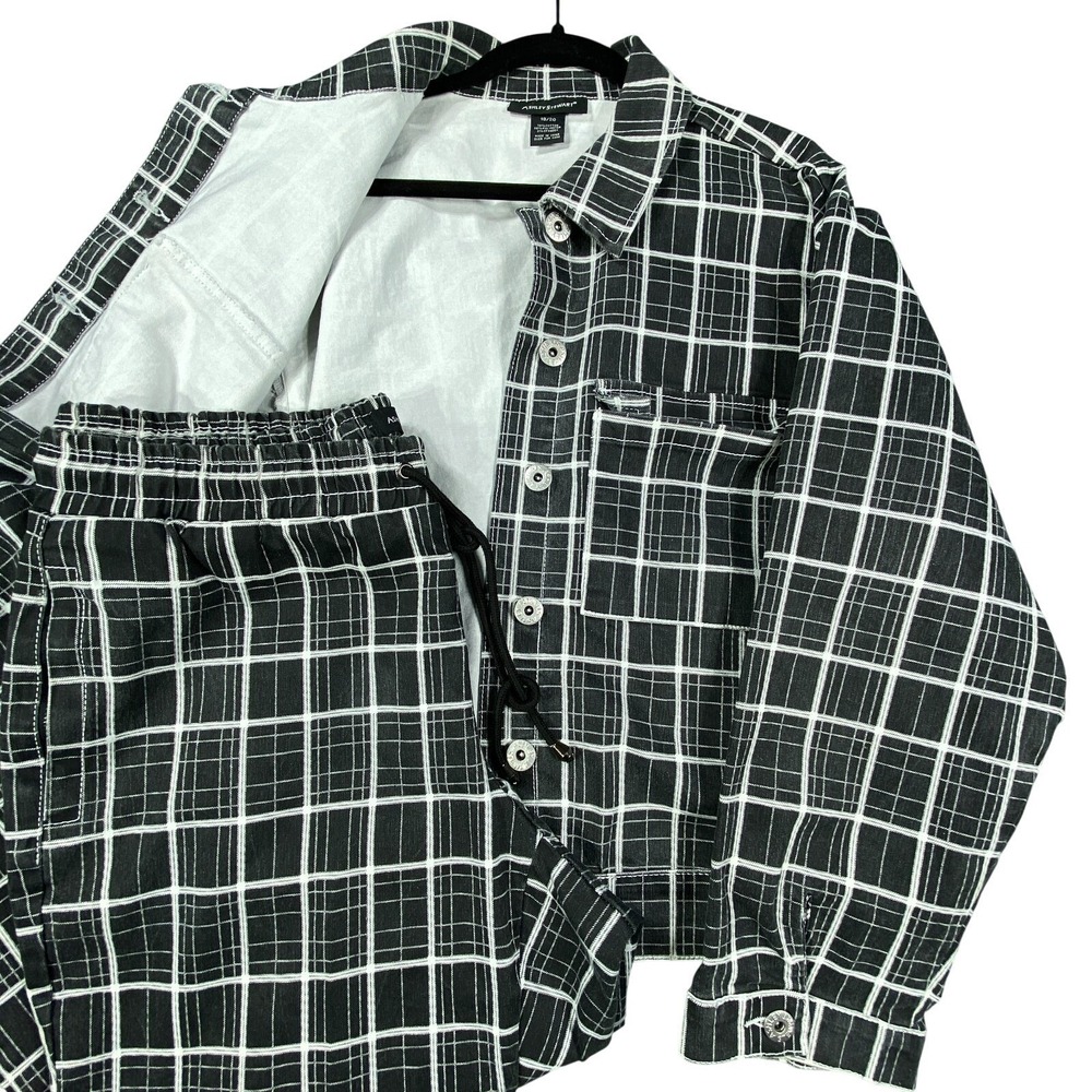 Ashley Stewart Suit Womens 18/20 Plaid Windowpane 2 Piece 90s Ivy Classic Y2K